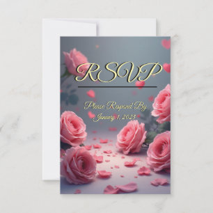 Liebe ist in Blüte beantworten Sie bitte rosafarbe RSVP Karte