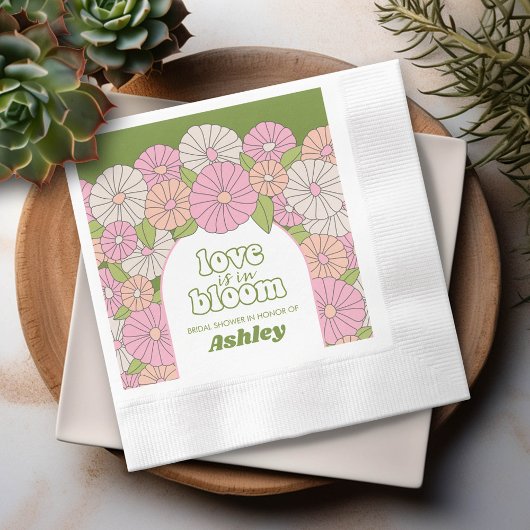 Liebe ist in Blüte - Boho Blumen Brautparty Serviette