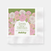 Liebe ist in Blüte - Boho Blumen Brautparty Serviette (Vorderseite)