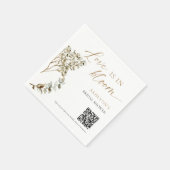 Liebe ist in Blüte Brautparty Foto-Sharing QR-Code Serviette (Ecke)