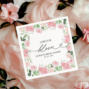 Liebe ist in Blüte Brautparty-Schamrot-Blumenmuste Serviette