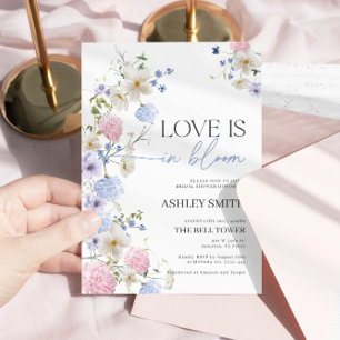 Liebe ist in Blüte Einladung   Florale Hochzeitsdu