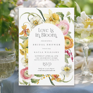 Liebe ist in Blüte Florale Hochzeitsdusche Einladung