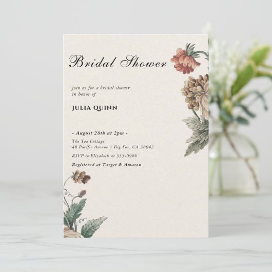 Liebe ist in Blütendusche eingeladen, Einladung (Stehend Vorderseite)