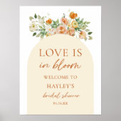 Liebe ist in Blütenflora Brautparty Begrüßungszeic Poster (Vorne)