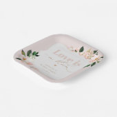 Liebe ist in blütenrot rosa Wildblumen bridal Pappteller (Gewinkelt)