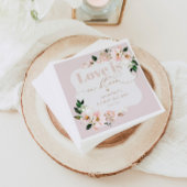 Liebe ist in blütenrot rosa Wildblumen bridal Serviette