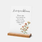 Liebe ist in Blütezeit Hochzeitszeichen Acrylschild (Winkel)