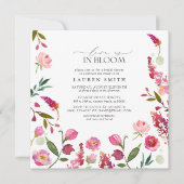 Liebe ist in blutrosa Blume Brautparty Einladung (Vorderseite)