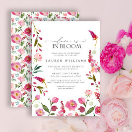 Liebe ist in blutrosa Blume Brautparty Einladung