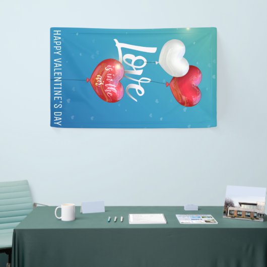 Liebe ist in den Luftvalentine-Ballonen - Fahne Banner (Messeveranstaltung)