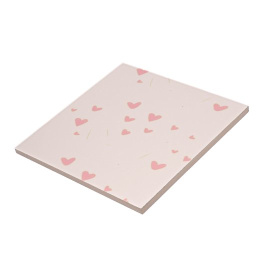 Liebe ist in den rosa Herzen Fliese (Seite)