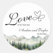 Liebe ist in der Air Elegant Wedding Runder Aufkleber (Vorderseite)