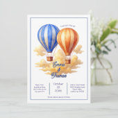 Liebe ist in der Air Hot Air Ballon Reisen Hochzei Einladung (Stehend Vorderseite)