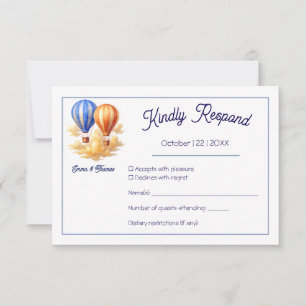 Liebe ist in der Air Hot Air Ballon Reisen Hochzei RSVP Karte