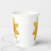 Liebe ist in der Blüte minimales blumengeschmückte Pappbecher (Rechts)