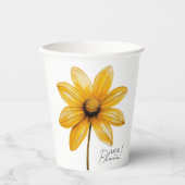 Liebe ist in der Blüte minimales blumengeschmückte Pappbecher (Vorderseite)