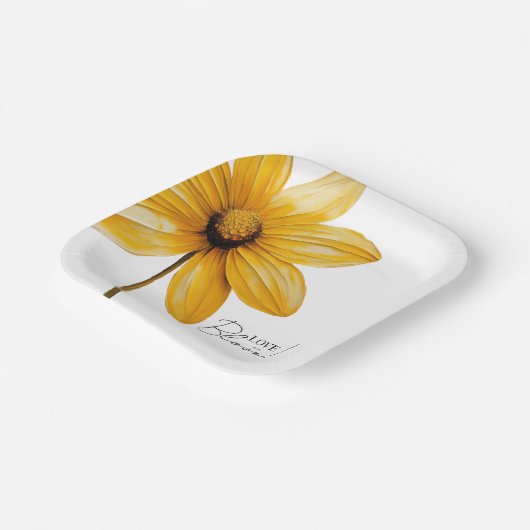 Liebe ist in der Blüte minimales blumengeschmückte Pappteller (Gewinkelt)