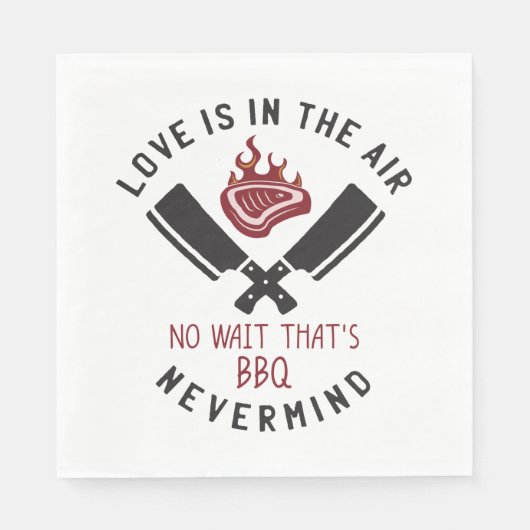 Liebe ist in der GRILLEN Serviette (Vorderseite)
