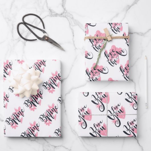 Liebe ist in der Luft, Be Mine, ich Liebe Sie Geschenkpapier Set (Vorderseite)