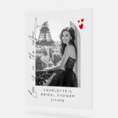 Liebe ist in der Luft Brautparty Foto Willkommen Acrylschild (Winkel)