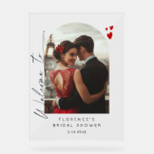 Liebe ist in der Luft Brautparty Willkommen Acrylschild (Vorderseite)