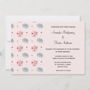 Liebe ist in der Luft Eiffelturm und Hearts Weddin Einladung