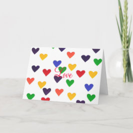 Liebe ist in der Luft für Sie, Regenbogenherzen-Ka Feiertagskarte