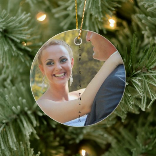 LIEBE IST IN DER LUFT, nur verheiratet Keramik Ornament (Baum)