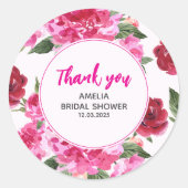 Liebe ist in der Luft rosa blumengeschmücktes Brau Runder Aufkleber (Vorderseite)