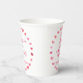 Liebe ist in der Luft rosa Herz Brautparty Pappbecher (Rechts)