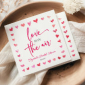 Liebe ist in der Luft rosa Herz Brautparty Serviette