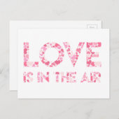 LIEBE IST IN DER LUFT - rosa Herz Muster Postkarte (Vorne/Hinten)