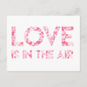 LIEBE IST IN DER LUFT - rosa Herz Muster Postkarte (Vorderseite)