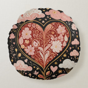 Liebe ist in der Luft Rundes Kissen