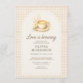 Liebe ist in der Luft Rustikale Boho Gingham Hochz Einladung (Vorderseite)