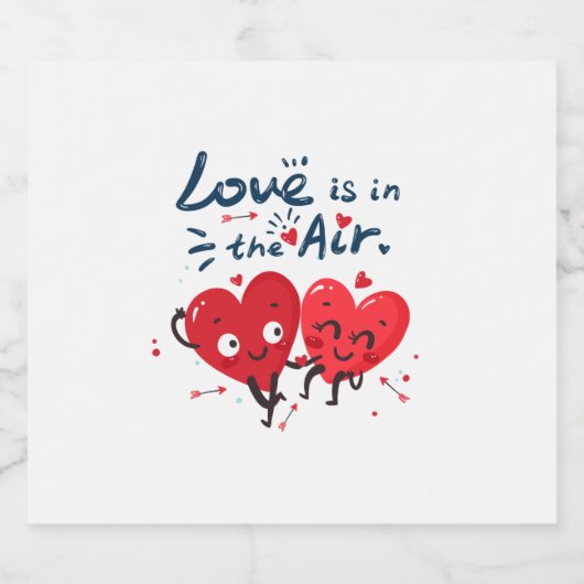 Liebe ist in der Luft Schaumweinetikett (Einzelnes Label)