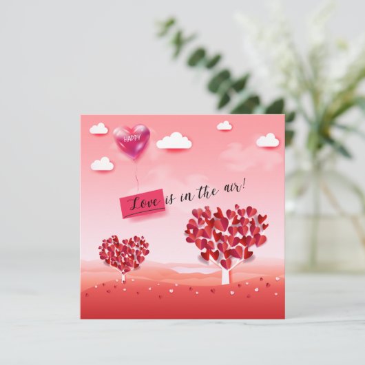 "Liebe ist in der Luft!" schöne Liebe Einladung (Stehend Vorderseite)