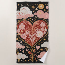 Liebe ist in der Luft Strandtuch