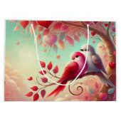 Liebe ist in der Luft Süße Vögel Große Geschenktüte (Rückseite)