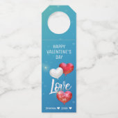 Liebe ist in der Luft Valentine Ballons Flaschenanhänger (Vorderseite)