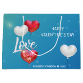 Liebe ist in der Luft Valentine Ballons - Geschenk Große Geschenktüte (Vorderseite)
