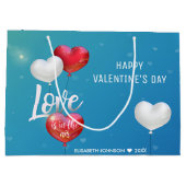 Liebe ist in der Luft Valentine Ballons - Geschenk Große Geschenktüte (Rückseite)