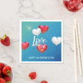 Liebe ist in der Luft Valentine Ballons Papier Nap Serviette (Beispiel)