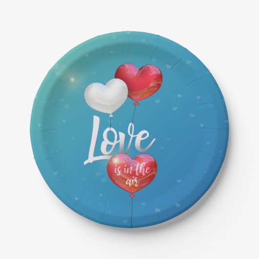 Liebe ist in der Luft Valentine Balloons Papierpla Pappteller (Vorderseite)