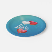 Liebe ist in der Luft Valentine Balloons Papierpla Pappteller (Schrägansicht)