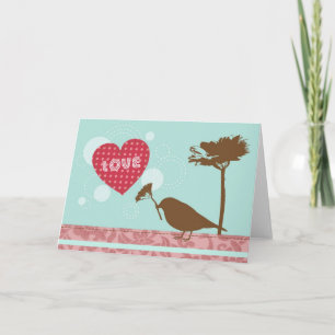Liebe ist in der Luft-Vogel-Gruß-Karte Karte