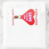 LIEBE IST IN DER LUFT, WO ICH SEHE. RECHTECKIGER AUFKLEBER (Tasche)