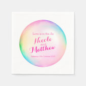 Liebe ist in der Luftblase personalisierte Serviet Serviette (Vorderseite)