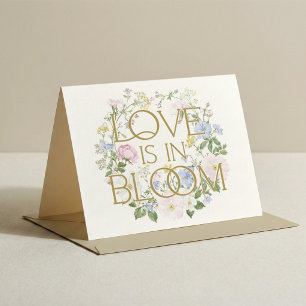 Liebe ist in voller Blüte Gartenhochzeit Brautpart Dankeskarte